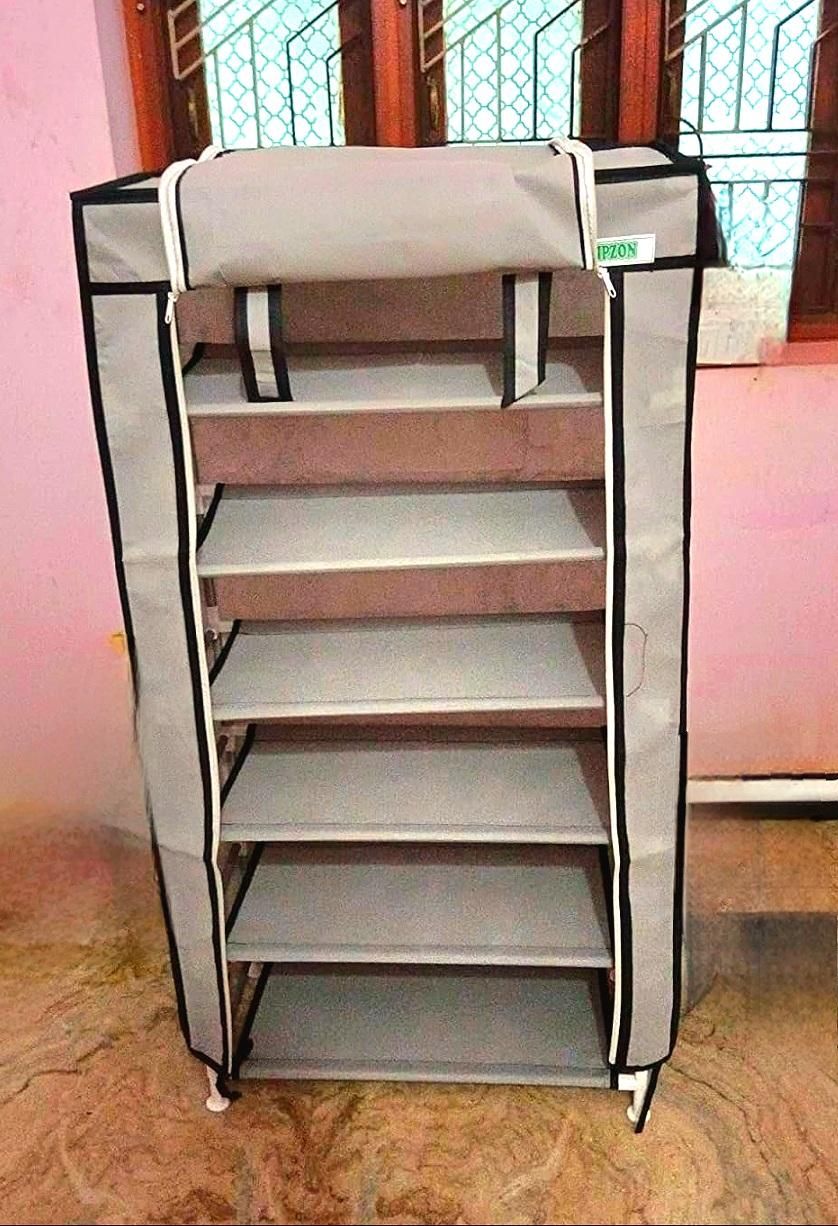 6 Rack Collapsible Wardrobe Cabinet and Shoe Rack